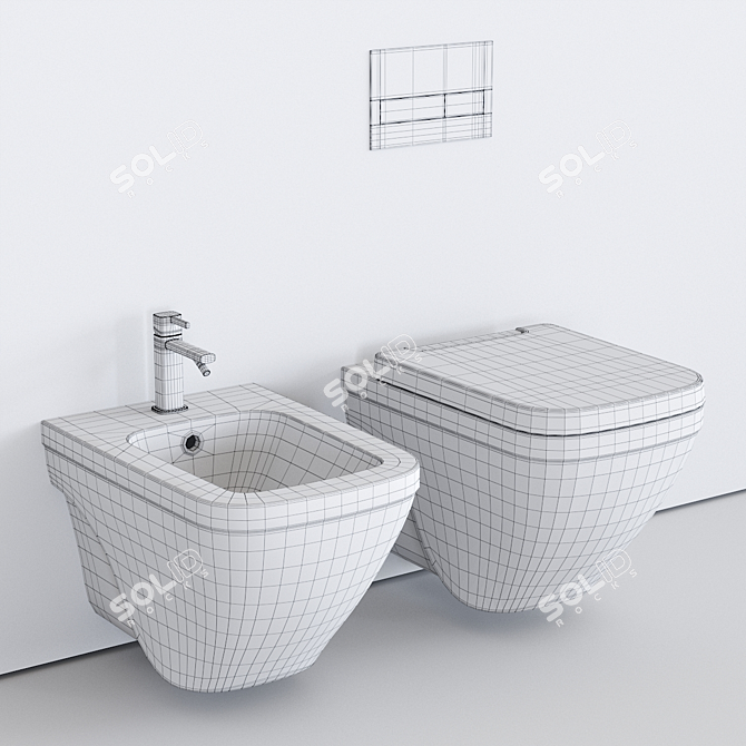 Noken NK Concept Wall-Hung WC & Bidet 3D model image 5