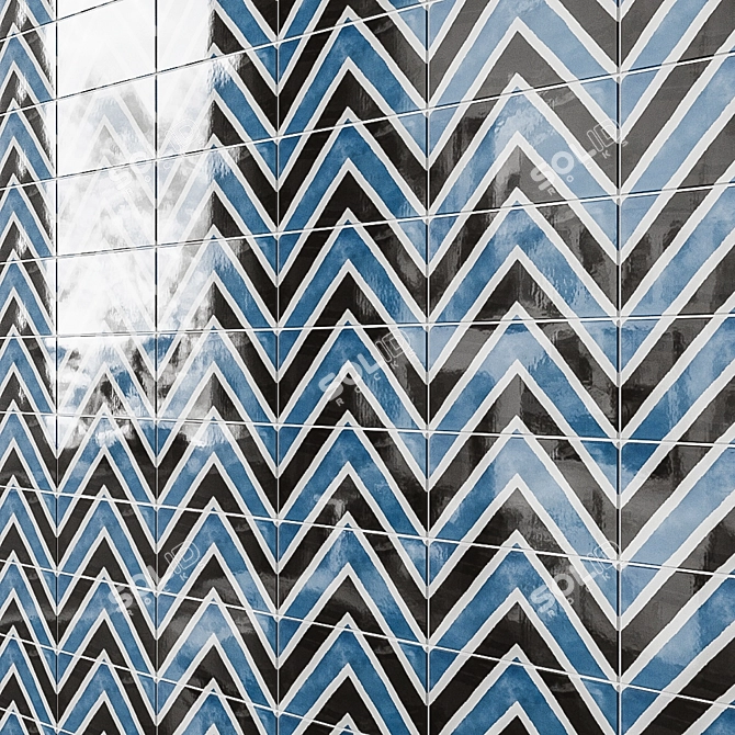 Aquamarine Bliss Ceramic Wall Tile. 3D model image 4