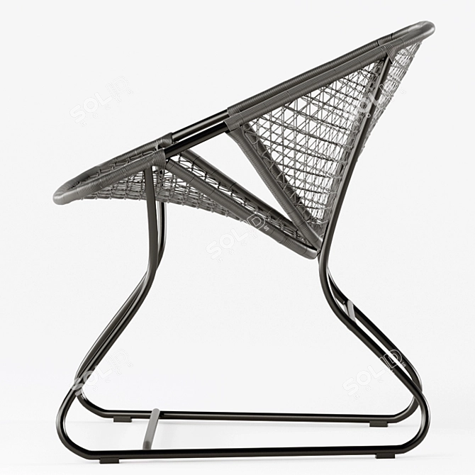 Fermob Sixties Rattan Chair 3D model image 3