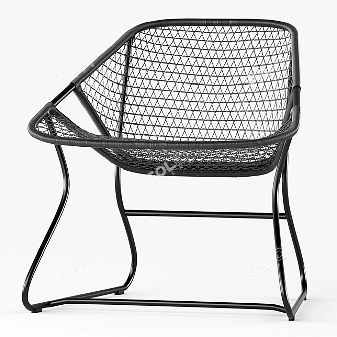 Fermob Sixties Rattan Chair 3D model image 4