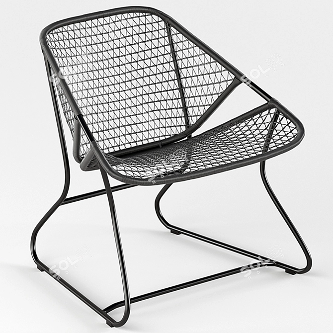 Fermob Sixties Rattan Chair 3D model image 5