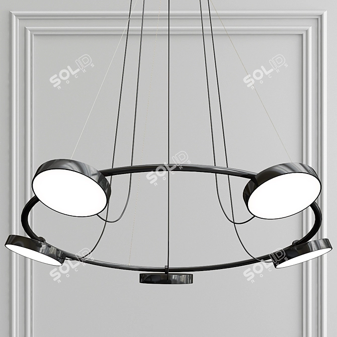 THERETRO CARY Metal Acrylic Black Chandelier 3D model image 3