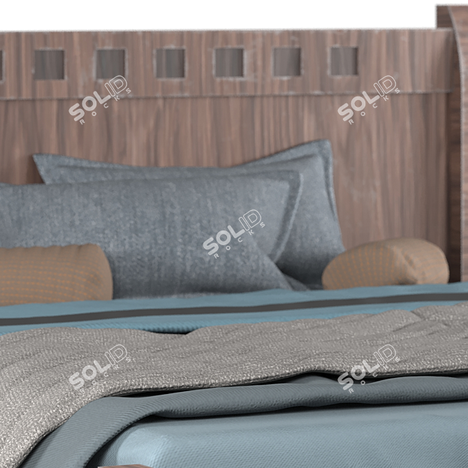 Vintage Modern Bed 3D model image 3