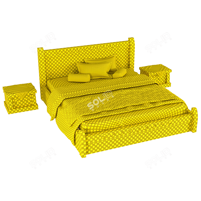 Vintage Modern Bed 3D model image 5