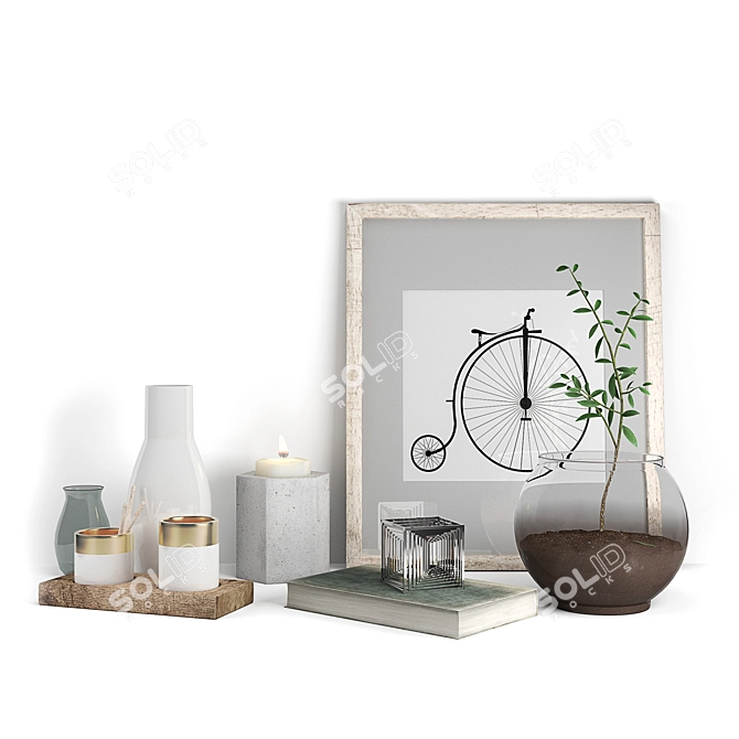 Elegant Table Decor Set 3D model image 1