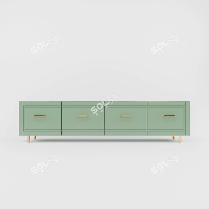 Modern Classic Dresser: Shale Green 3D model image 1