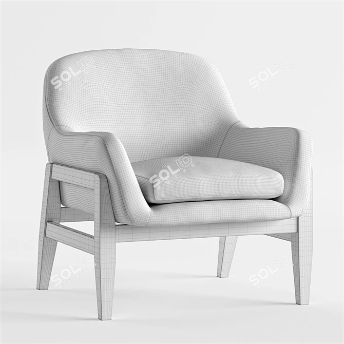 Elegant Milano Armchair 3D model image 3