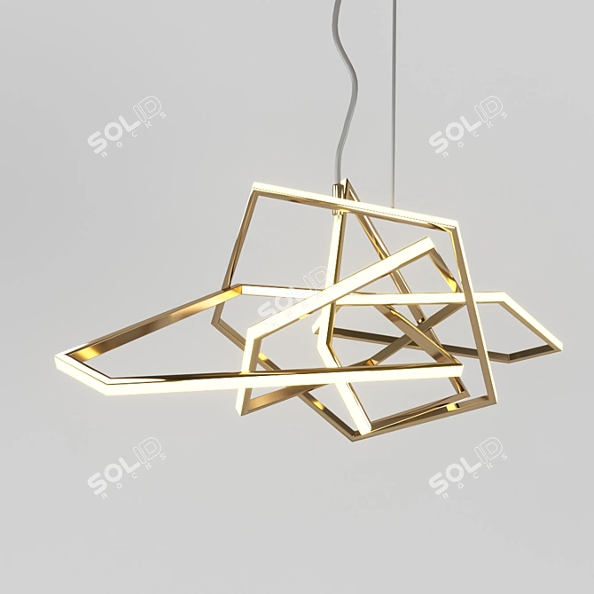 Modern Gold Pendant Light: Gesture 40.8040 3D model image 1