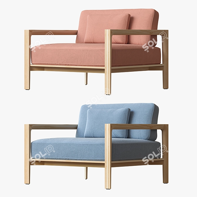 Modern Ling Armchair by SP01 3D model image 4