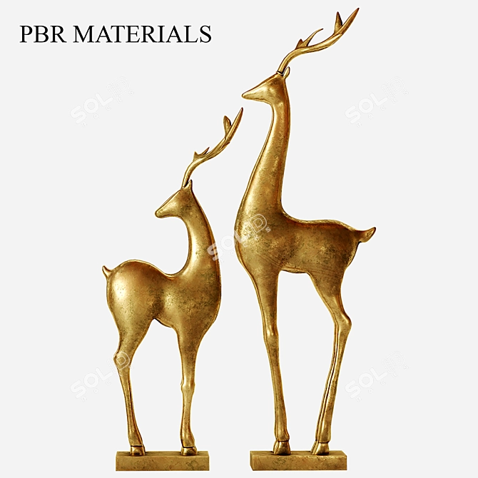 Majestic Deer Statue 3D model image 9