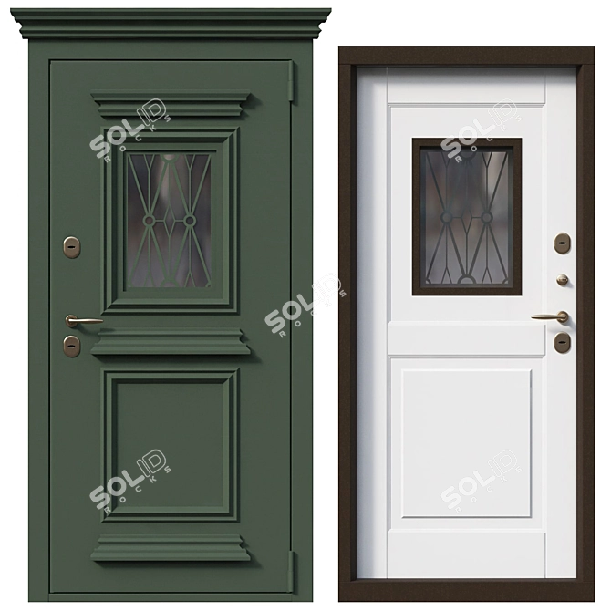 Title: Thermowood Entry Doors: European Design & Technology 3D model image 1