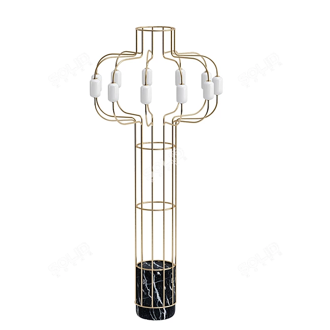 Elegant Chandelier with Unique Design 3D model image 1