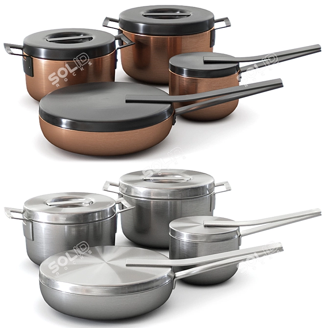 Sleek Serax Pietboon Cookware 3D model image 1