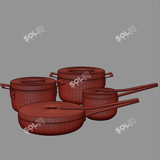 Sleek Serax Pietboon Cookware 3D model image 2