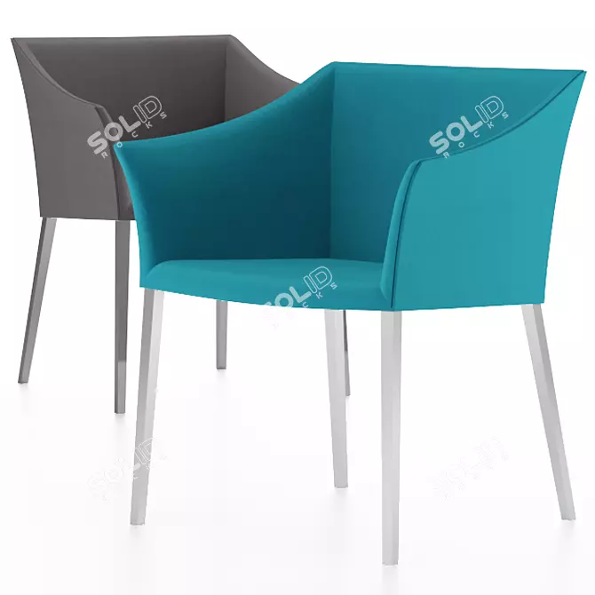 Sleek Crossed-Design Chair 3D model image 1