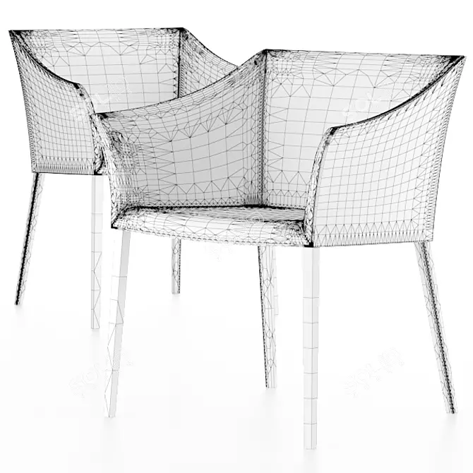 Sleek Crossed-Design Chair 3D model image 2