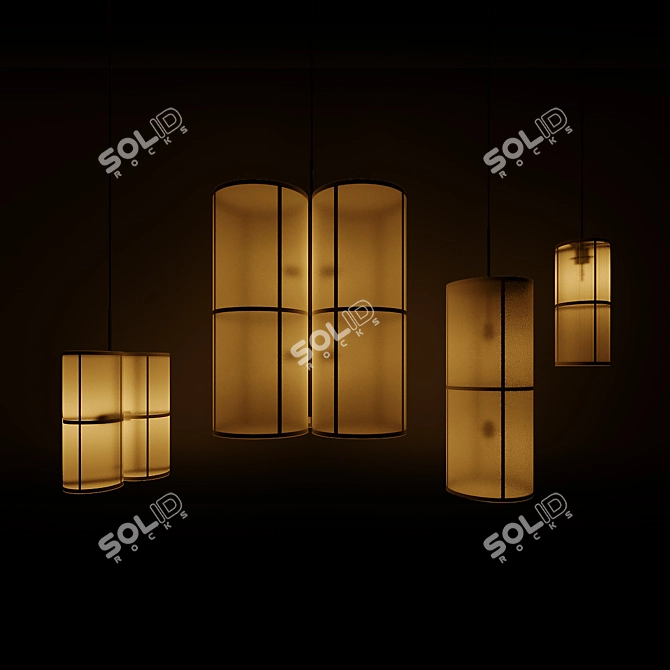 Modern Hashira Pendant Lighting 3D model image 2