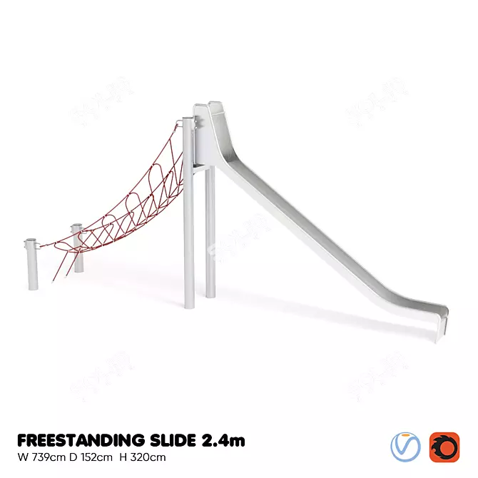 Kompan Freestanding Slide - 2.4m Excitement! 3D model image 1