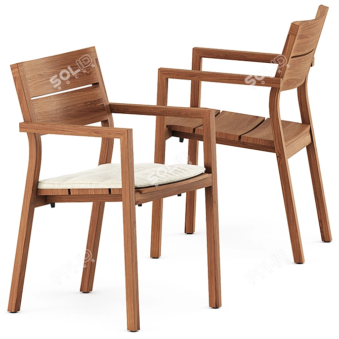 KOS Armchair: Sleek Design, Ultimate Comfort 3D model image 3