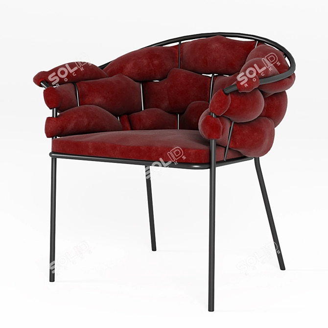 Sleek Serpentine Outdoor Armchair 3D model image 1