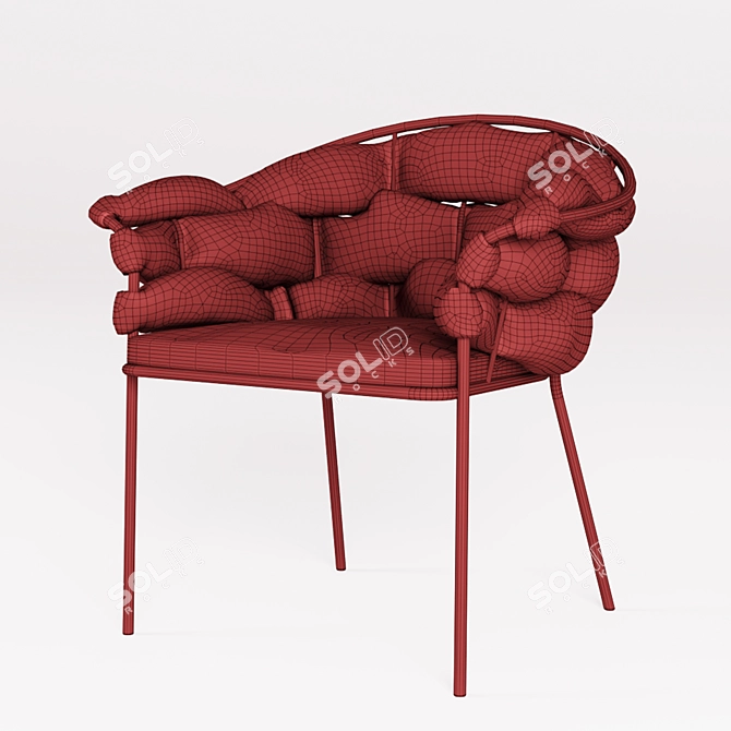 Sleek Serpentine Outdoor Armchair 3D model image 4