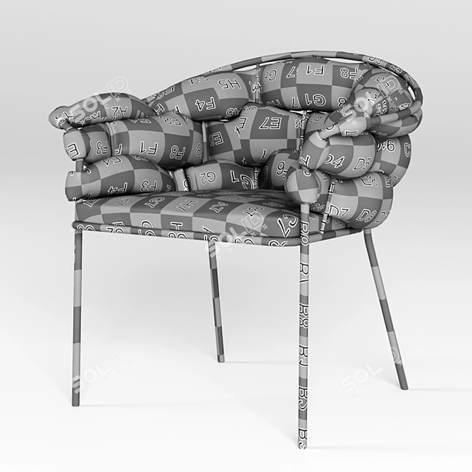 Sleek Serpentine Outdoor Armchair 3D model image 5