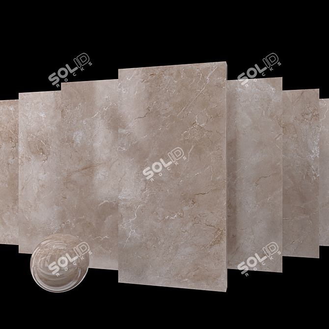 Beige Mioni Marble Set - High Quality Multi-Texture 3D model image 1