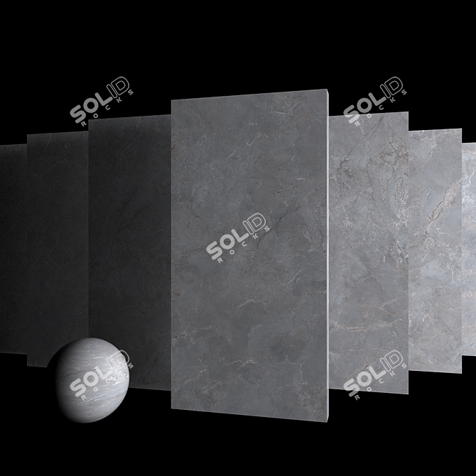 Mioni Gray Marble Set: High-Quality Multi-Texture Collection 3D model image 3