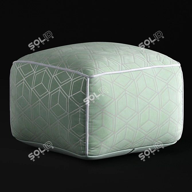 Anji Mountain Square Pouf: Versatile, Stylish, Comfortable 3D model image 3