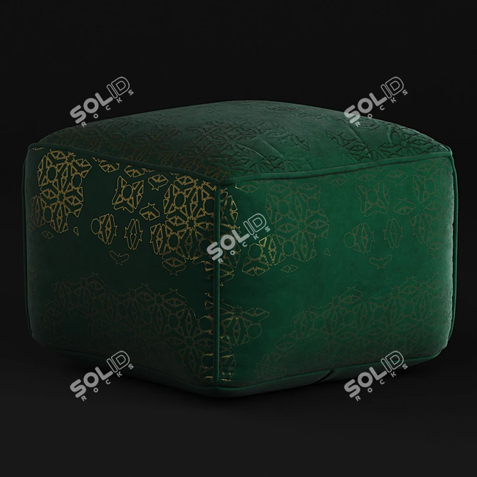 Anji Mountain Square Pouf: Versatile, Stylish, Comfortable 3D model image 4