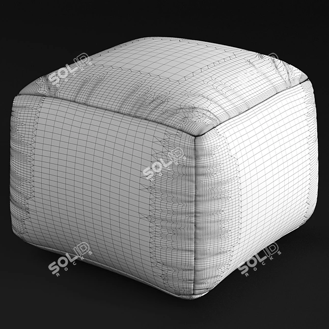 Anji Mountain Square Pouf: Versatile, Stylish, Comfortable 3D model image 5