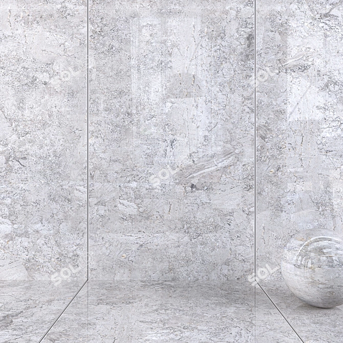 Moonstone Sand Wall Tiles - High-Quality Multi-Texture Design 3D model image 1