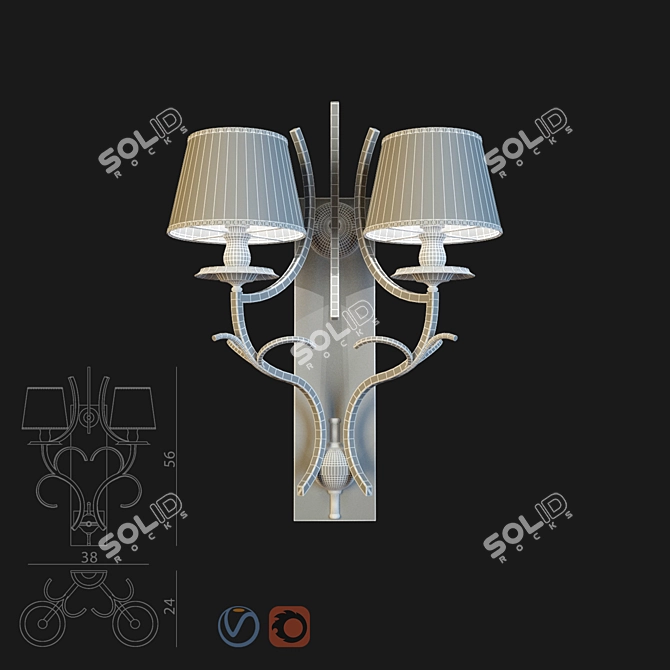 Elegant Thalita Sconce: Stunning Design 3D model image 2