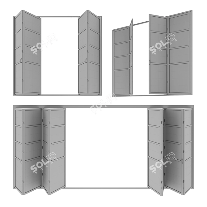 Modern Sliding Door Set 3D model image 3