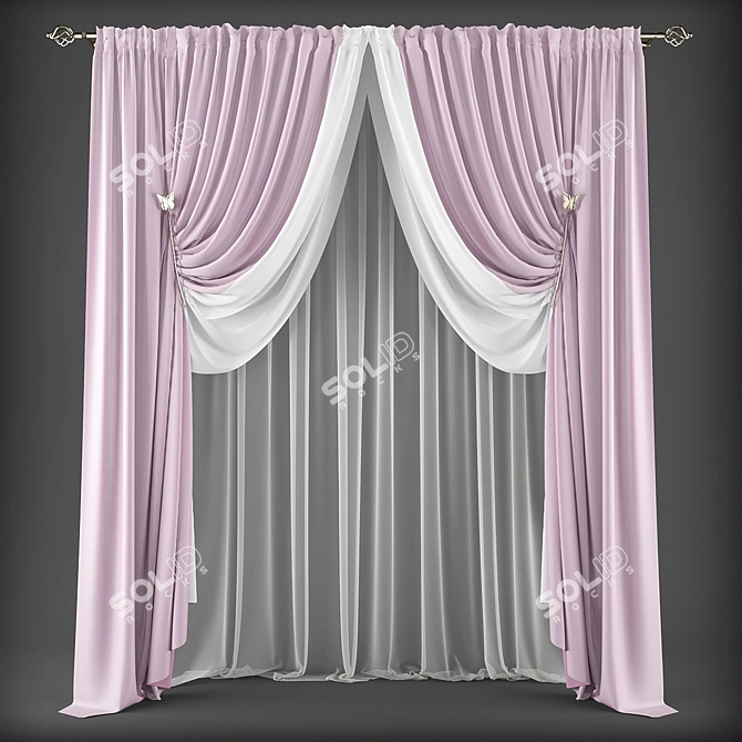 Polyester Curtains | 300343 3D model image 1