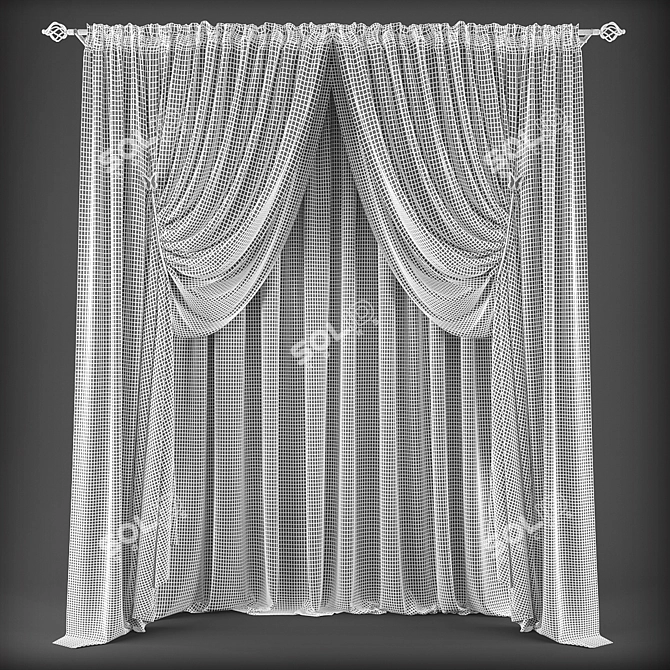 Polyester Curtains | 300343 3D model image 2