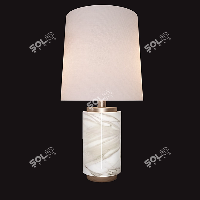 LARA W Brass and Marble Table Lamp 3D model image 2