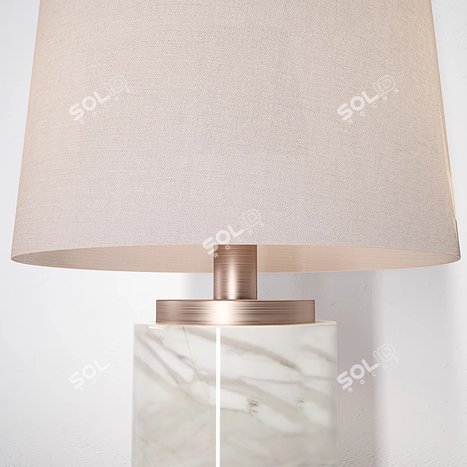 LARA W Brass and Marble Table Lamp 3D model image 3