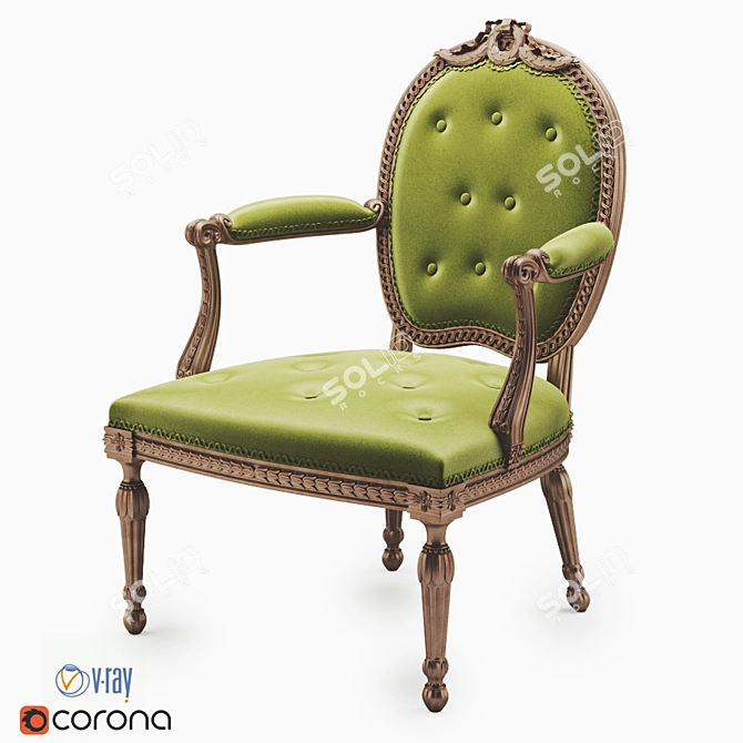 Elegant Promenade Chair 3D model image 1