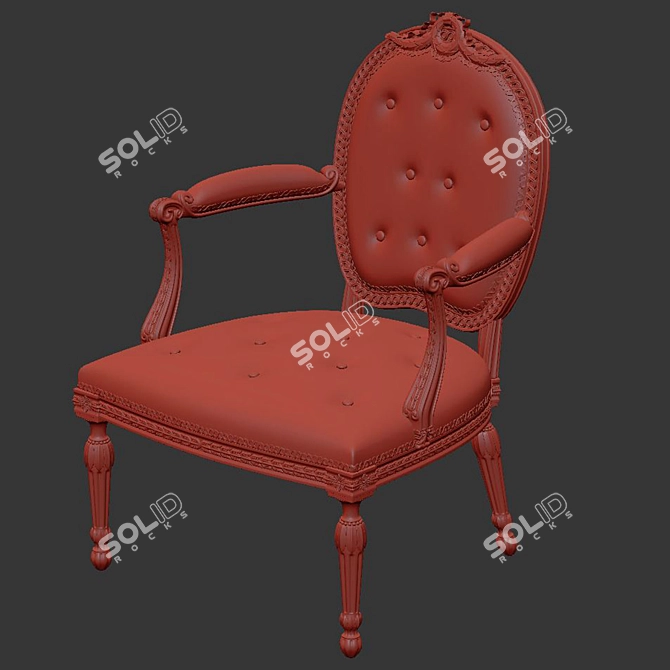 Elegant Promenade Chair 3D model image 3