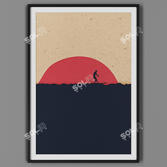 Black Frame Artwork 3D model image 1