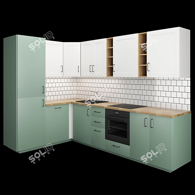 Stylish Ikea Kitchen Set 3D model image 5