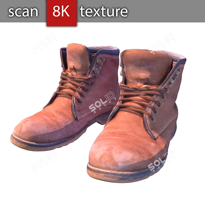 Winter Worn Boots - Hi-Res Textured, Lightweight Model 3D model image 5