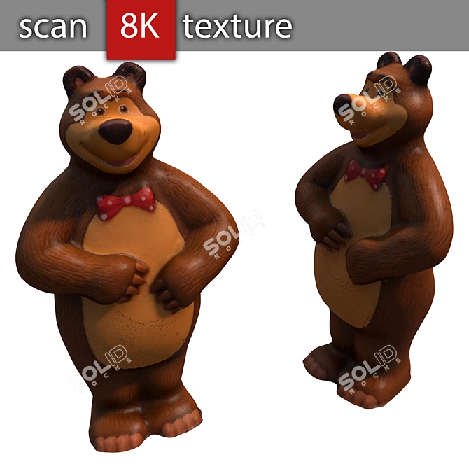 Rubber Bear Toy 3D model image 1