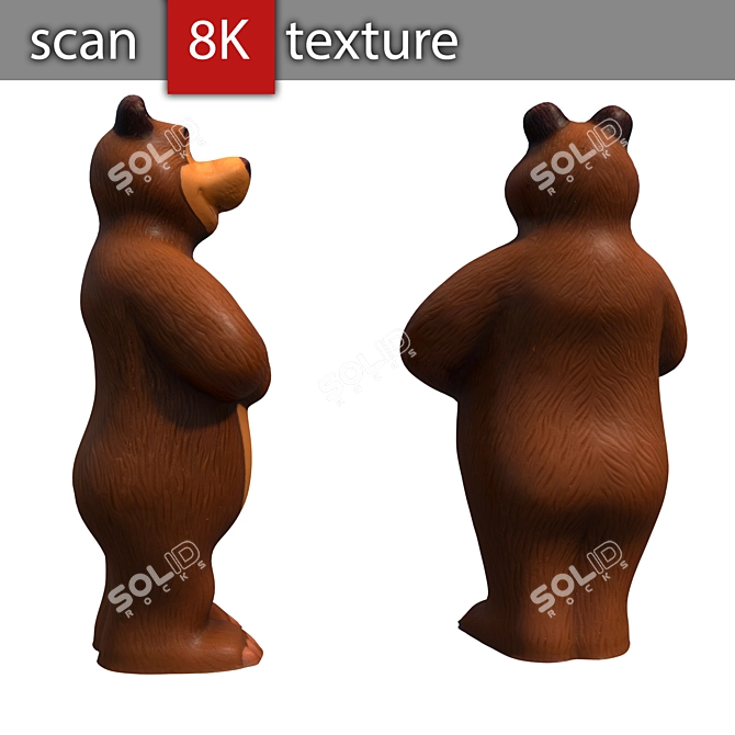 Rubber Bear Toy 3D model image 3