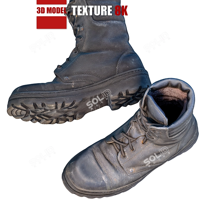 Retro Men's Shoes 110 - Vintage Style with Detailed Design 3D model image 1