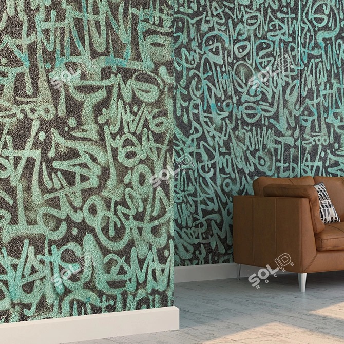 High Detail Graffiti Texture Pack 3D model image 3