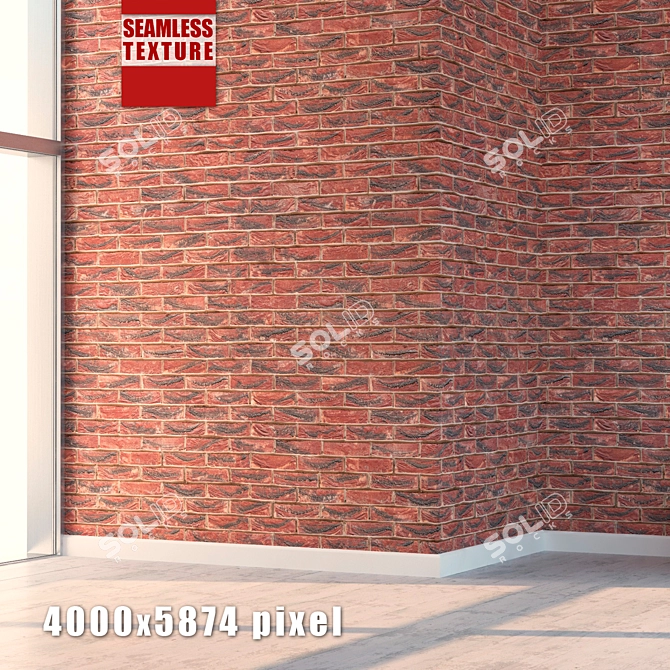 Seamless High Detail Brick 3D model image 1