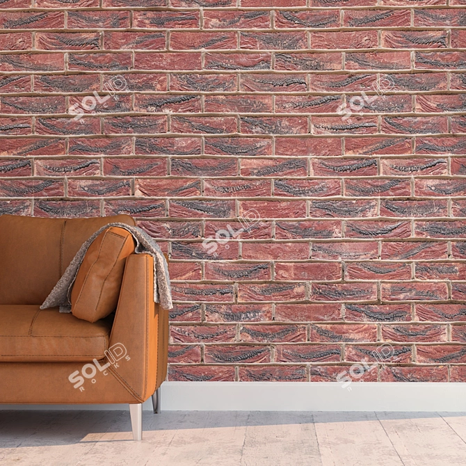 Seamless High Detail Brick 3D model image 2