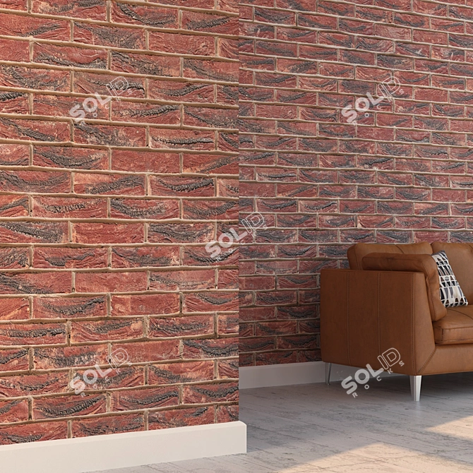 Seamless High Detail Brick 3D model image 3